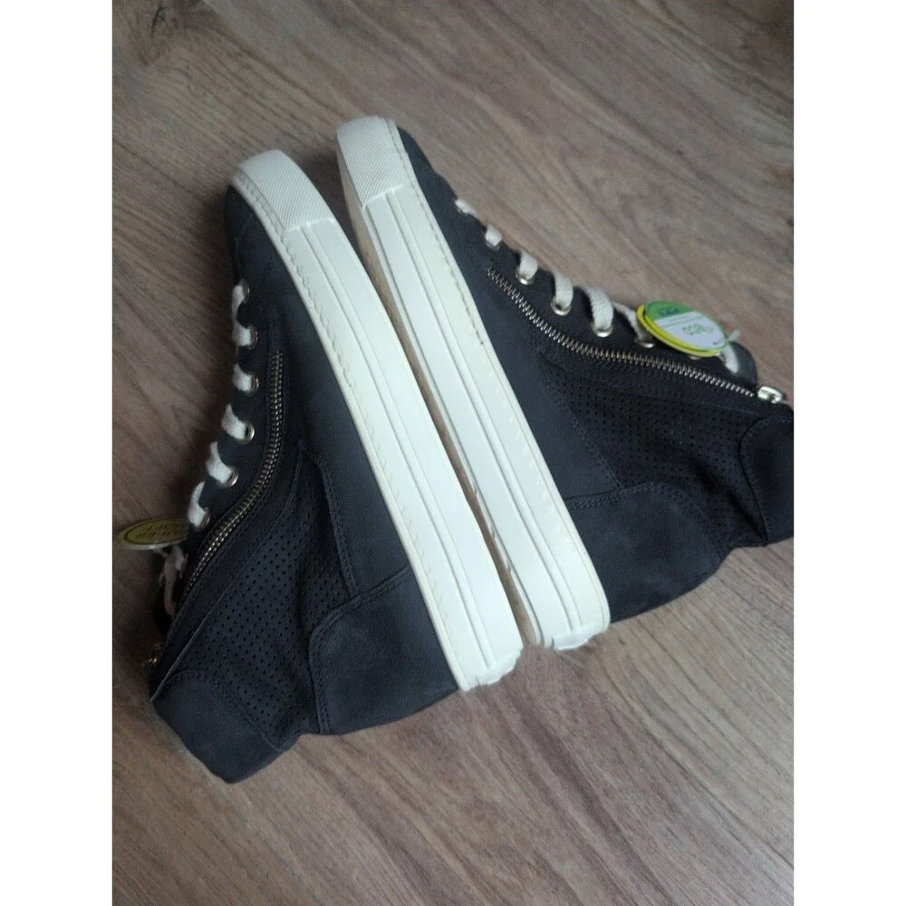 Paul Green Mac High Top Navy Suede Sneakers Womens 7 Lightweight Comfort